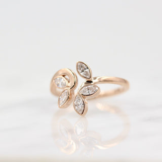 Vintage-inspired oval moissanite engagement rings with rose gold