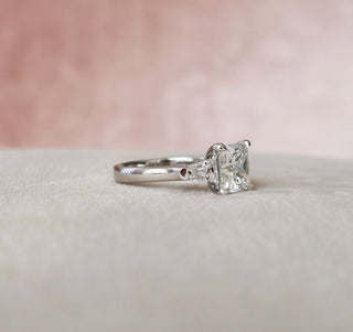 3.0CT Princess Cut Moissanite 3 Stone Engagement Ring