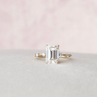 3.0CT Emerald Cut Moissanite Solitaire Engagement Ring