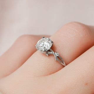 1.50CT Round Cut Twig Branch Moissanite Engagement Ring