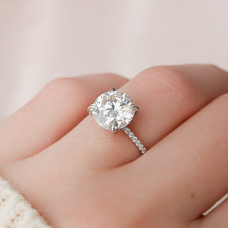 2.50CT Round Cut Pave Setting Moissanite Engagement Ring