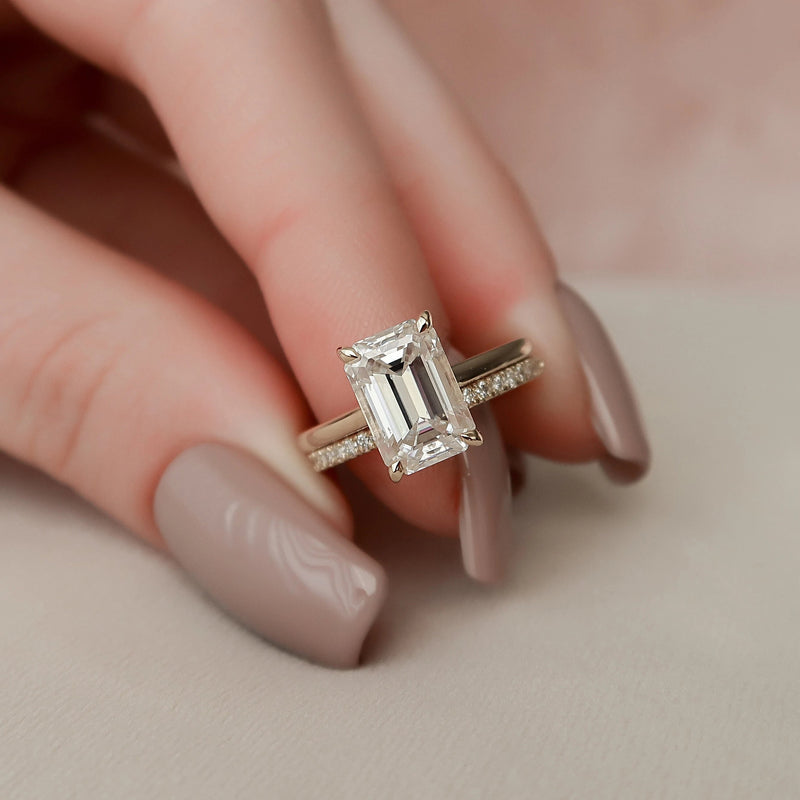 Moissanite wedding jewelry for bohemian wedding