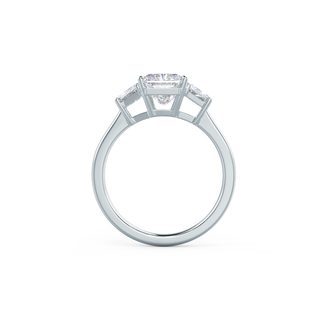 2.50CT Cathedral Set Radiant Moissanite Diamond Thre Stone Engagement Ring In 18K White Gold