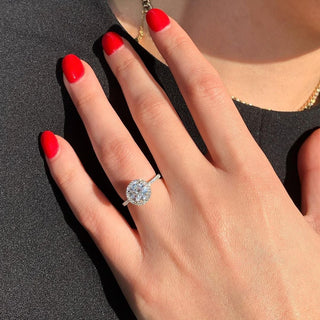 Moissanite cluster solitaire ring NY