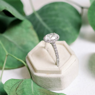 Moissanite diamond three stone ring