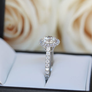 Moissanite diamond radiant cut ring