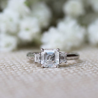 Moissanite wedding ring set for brides clearance